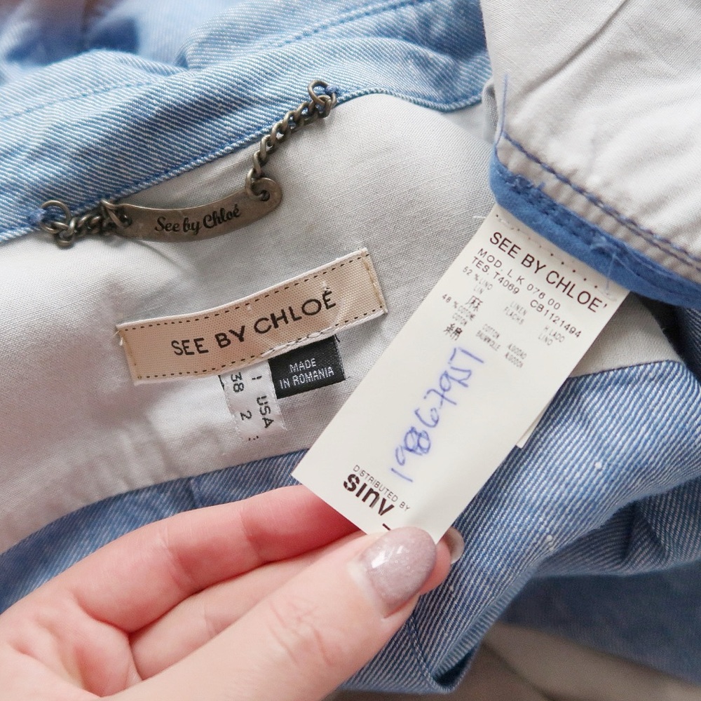 See by Chloé Military-Inspired Denim Dress Coat – Size 2 / EU 38 - Picture 10 of 12